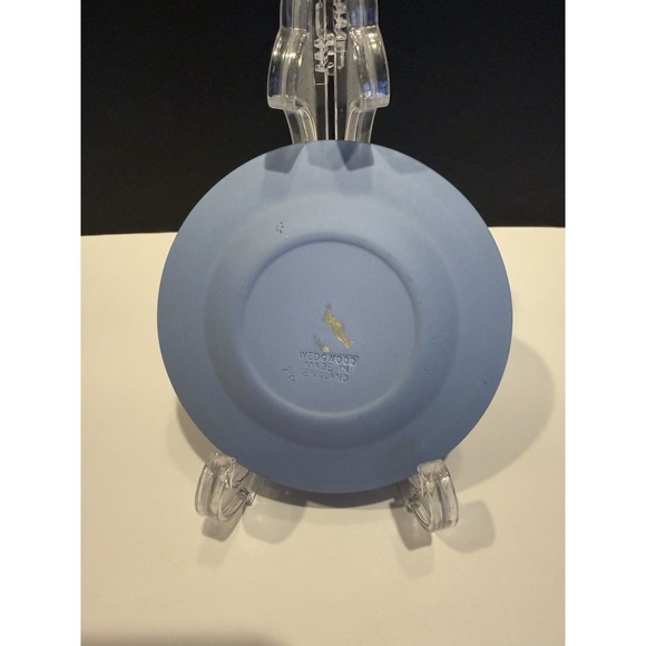 Wedgwood Blue Jasperware Ram Mini Plate Plaque Made in England 4" - Picture 4 of 5